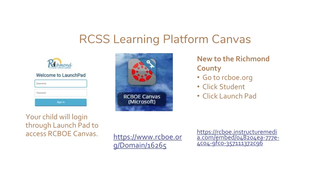 rcss learning platform canvas