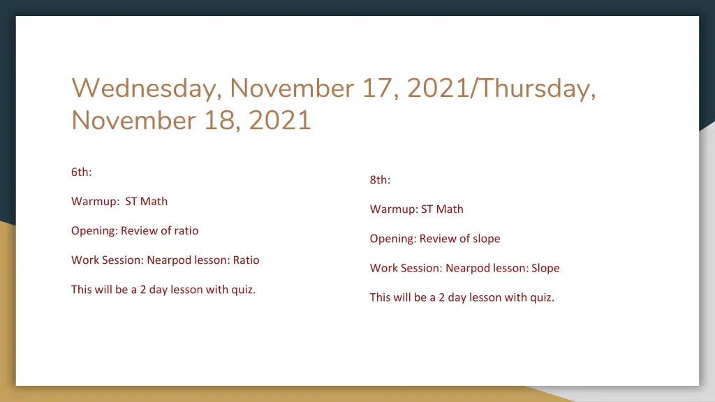 wednesday november 17 2021 thursday november
