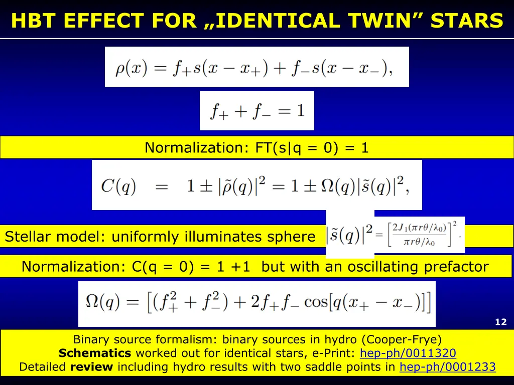 hbt effect for identical twin stars
