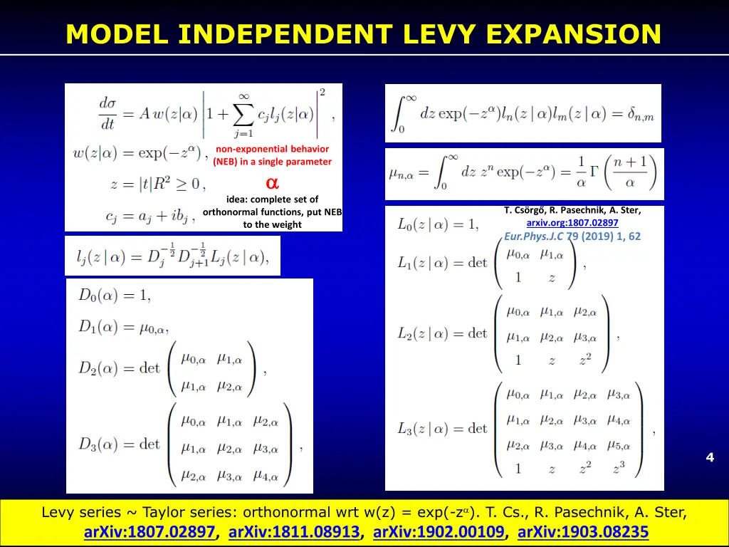 model independent levy expansion