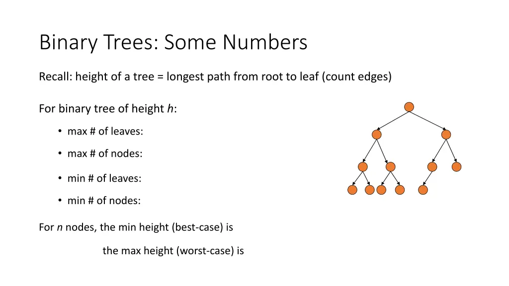 binary trees some numbers