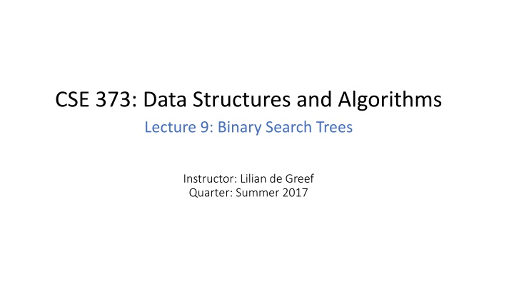 cse 373 data structures and algorithms lecture