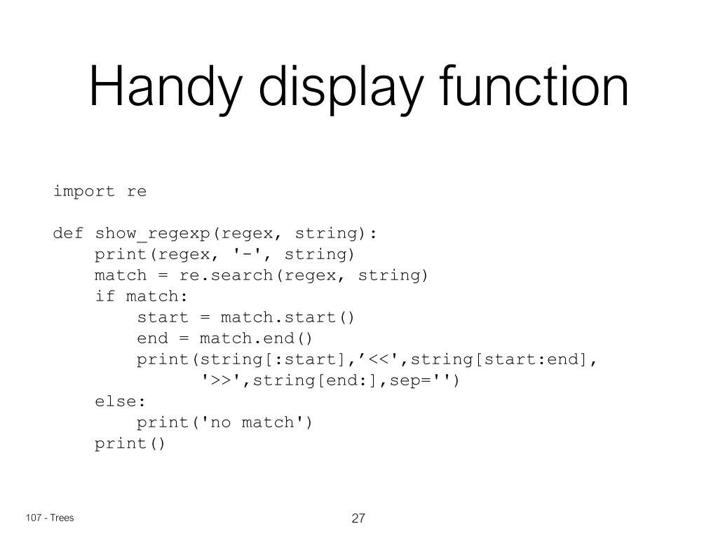 handy display function