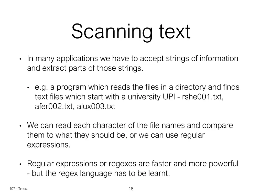 scanning text