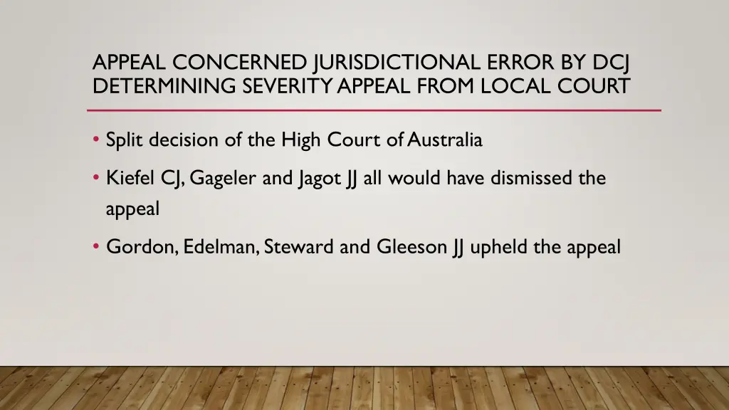 appeal concerned jurisdictional error