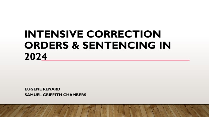 intensive correction orders sentencing in 2024