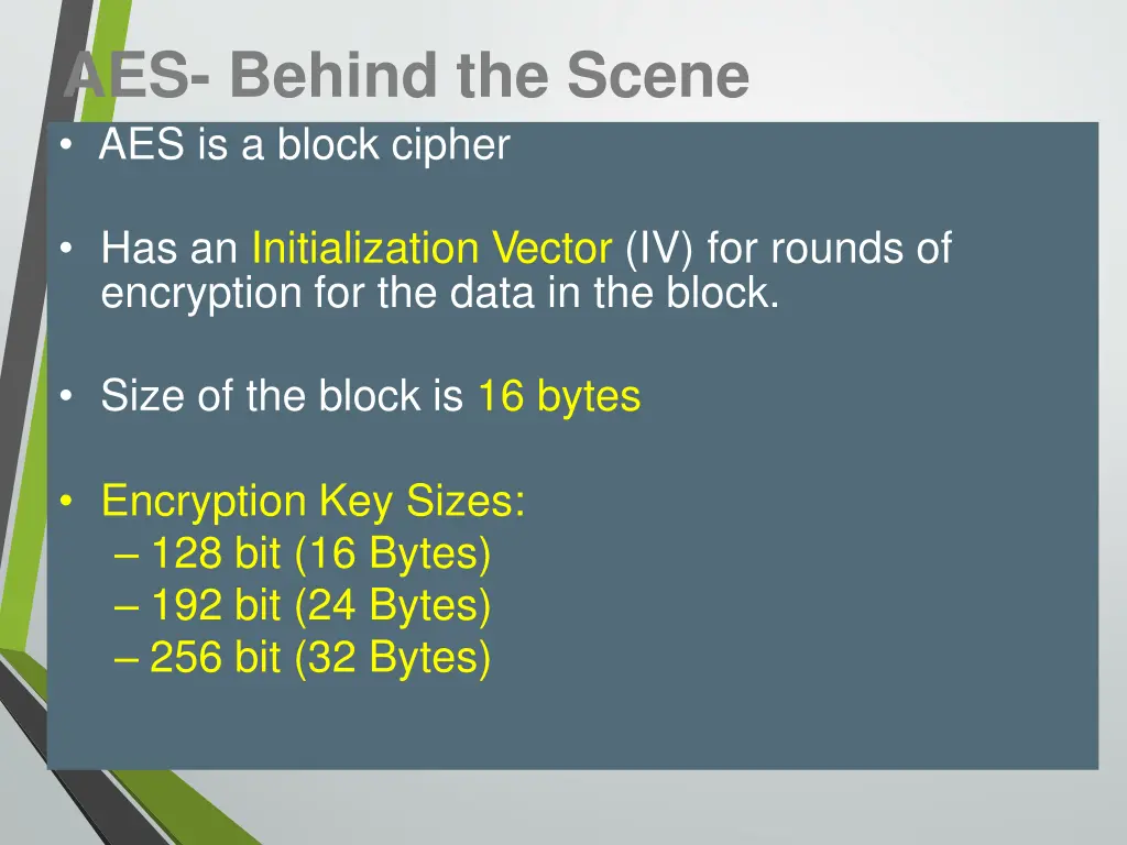 aes behind the scene aes is a block cipher