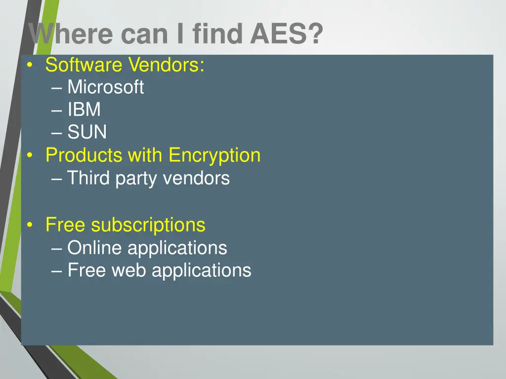 where can i find aes software vendors microsoft