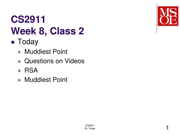 cs2911 week 8 class 2 today muddiest point