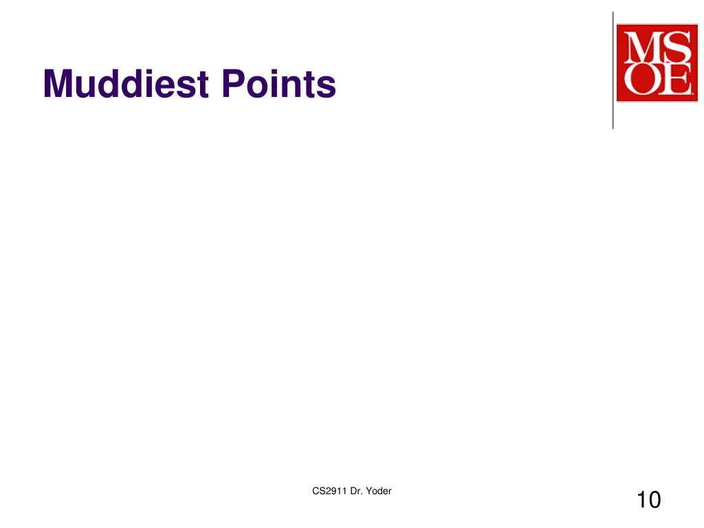 muddiest points