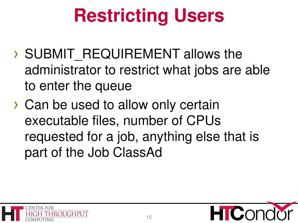 restricting users 1