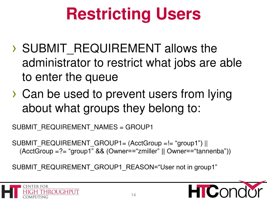 restricting users