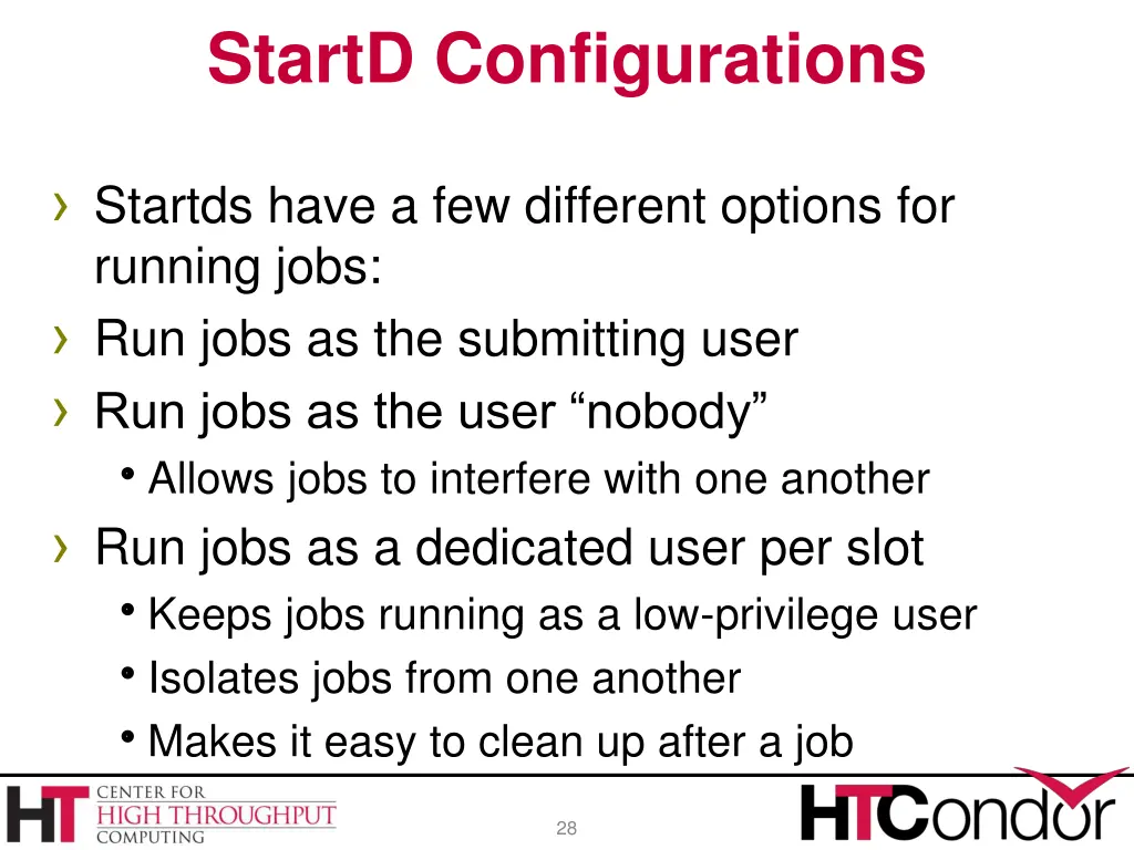 startd configurations