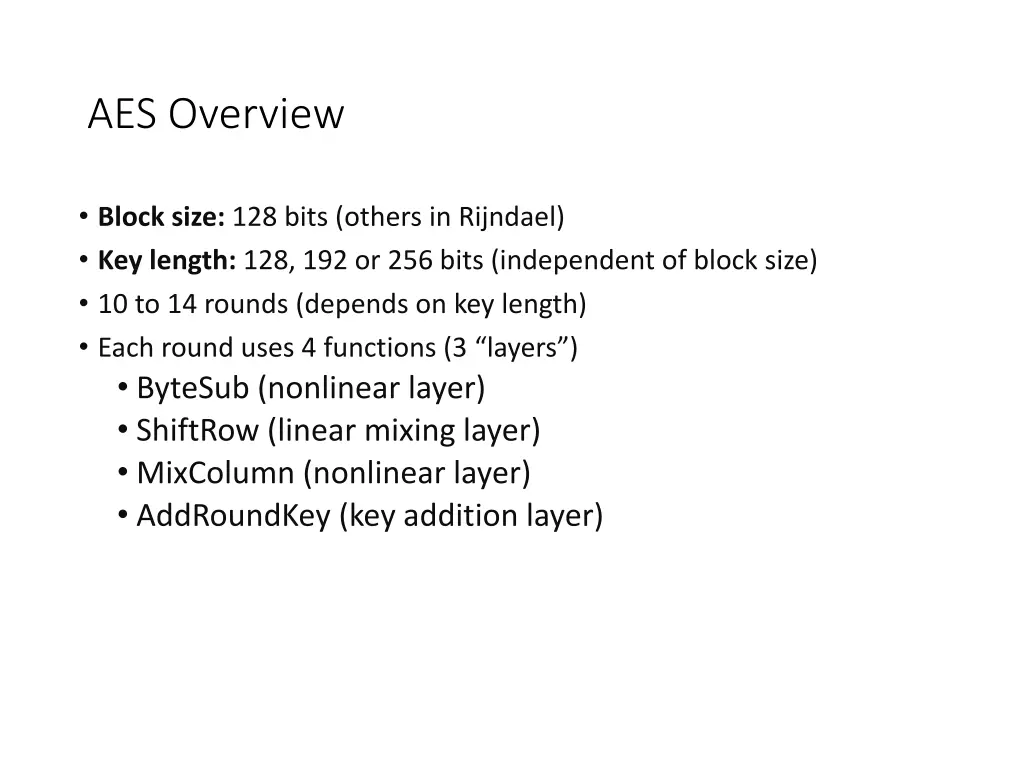 aes overview