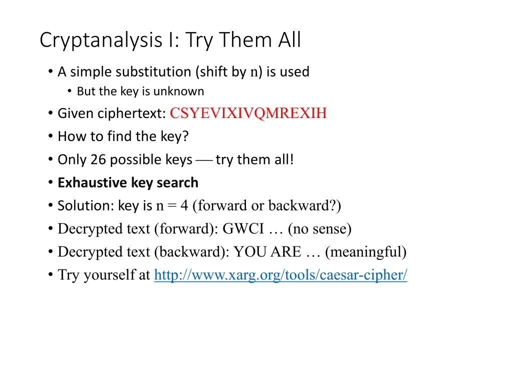 cryptanalysis i try them all