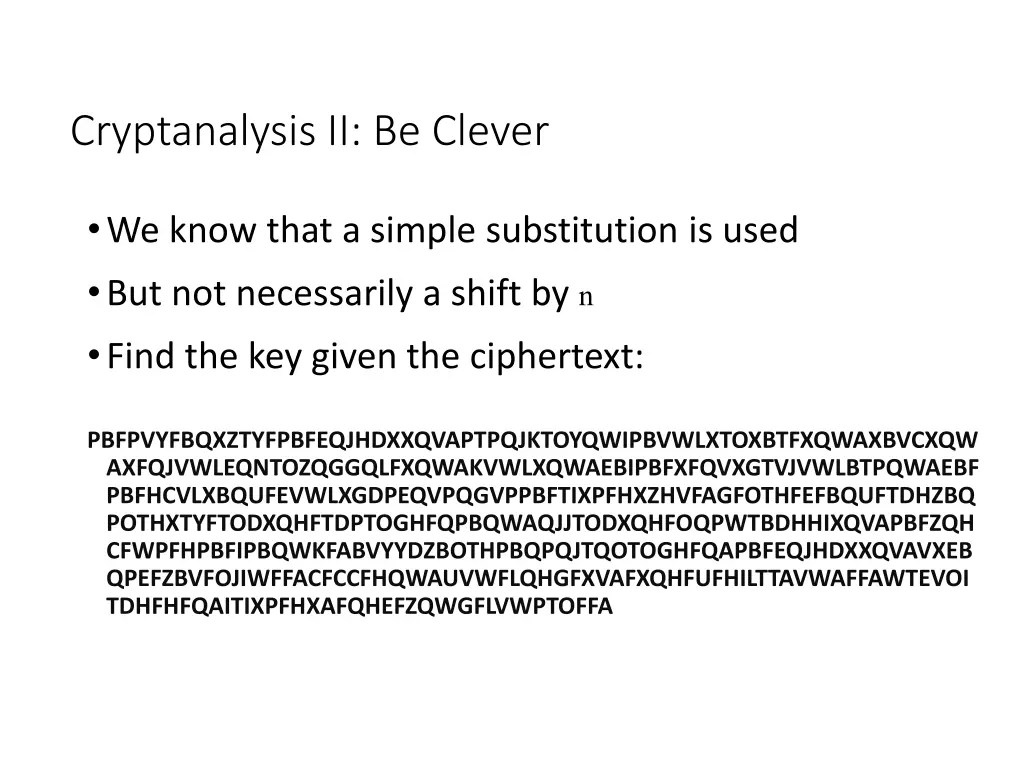 cryptanalysis ii be clever