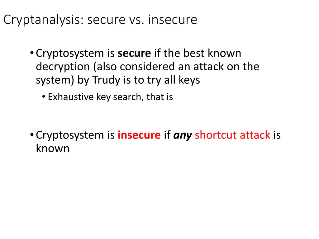 cryptanalysis secure vs insecure