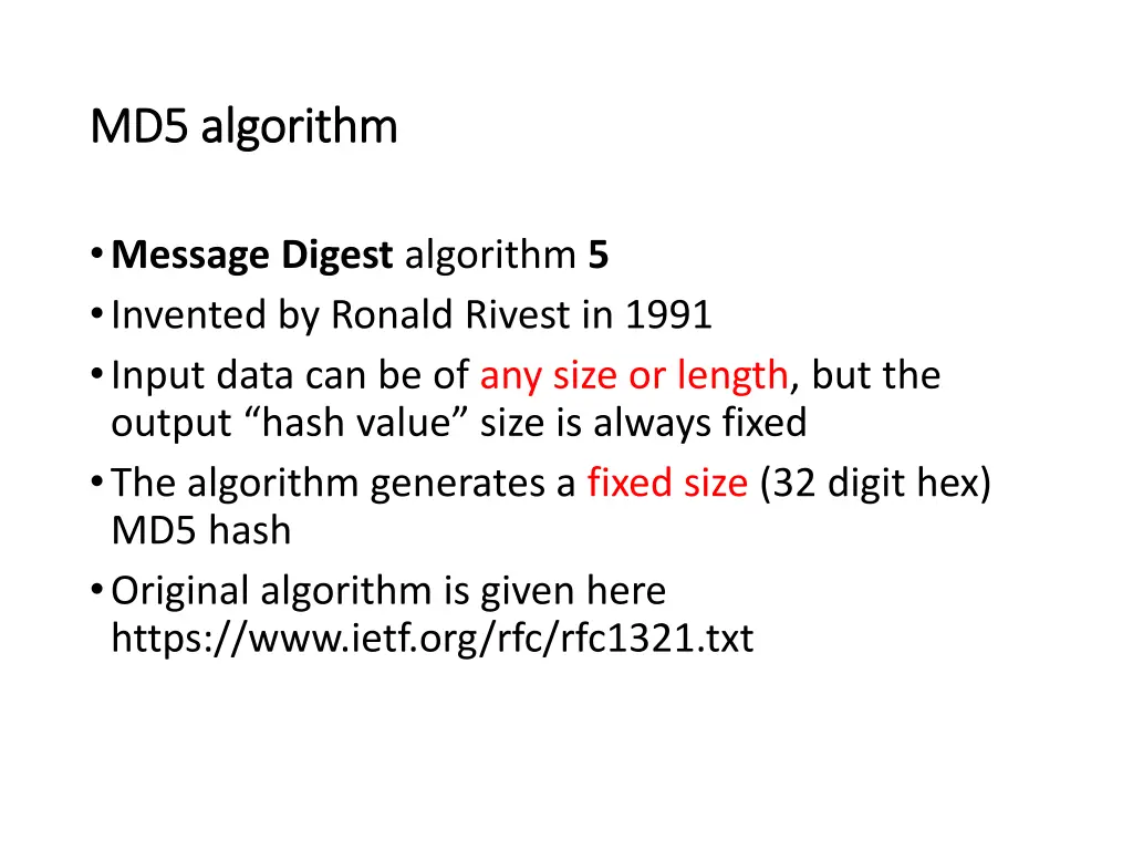 md5 algorithm md5 algorithm