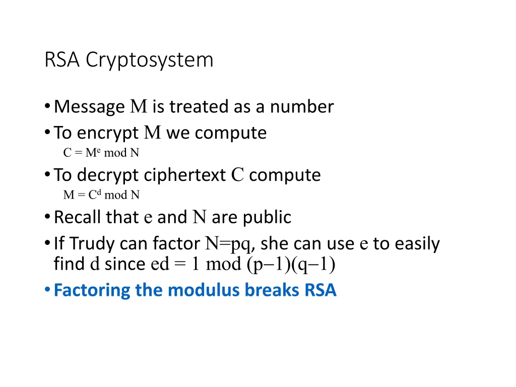 rsa cryptosystem