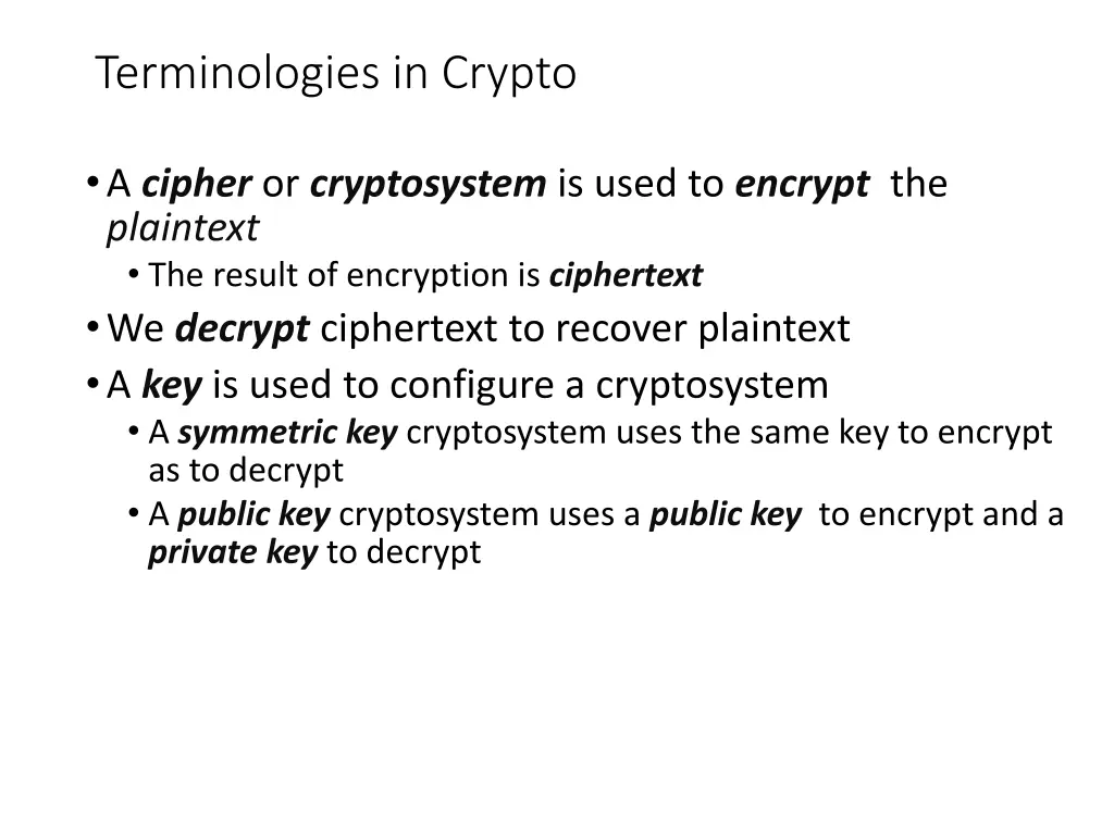 terminologies in crypto
