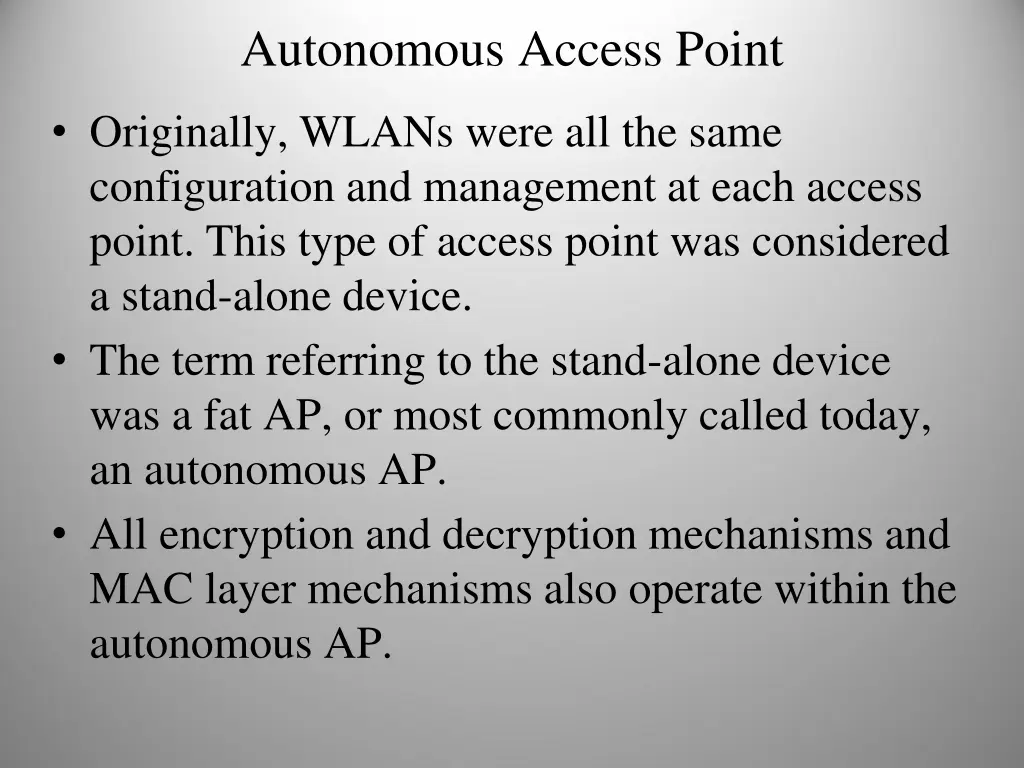 autonomous access point