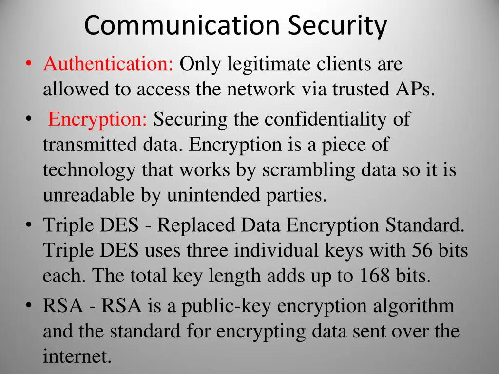 communication security authentication only