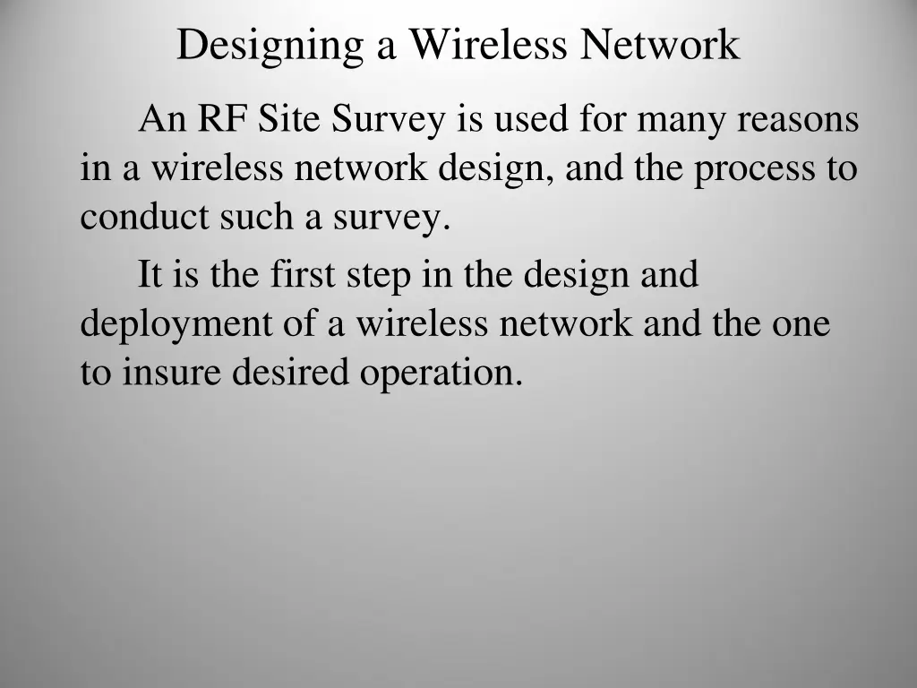 designing a wireless network