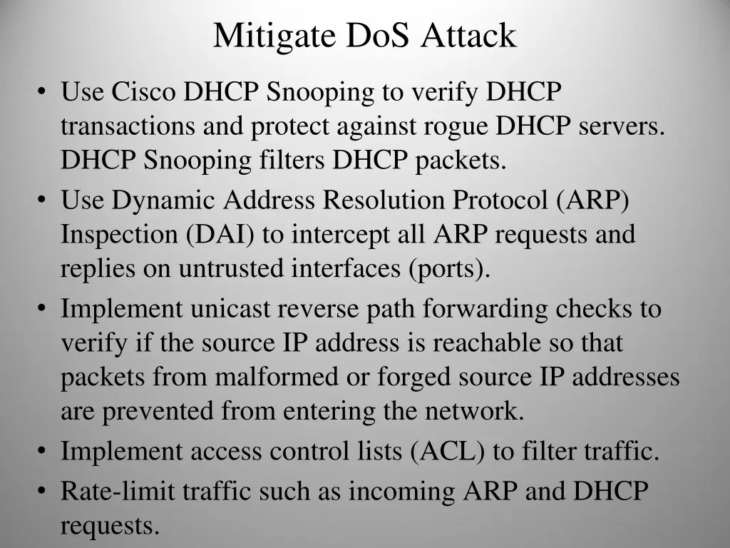 mitigate dos attack 1