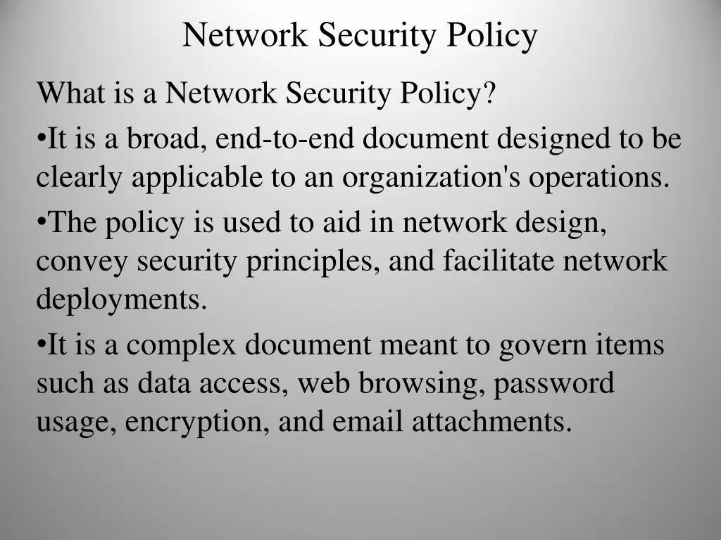 network security policy