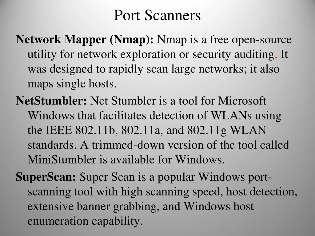 port scanners