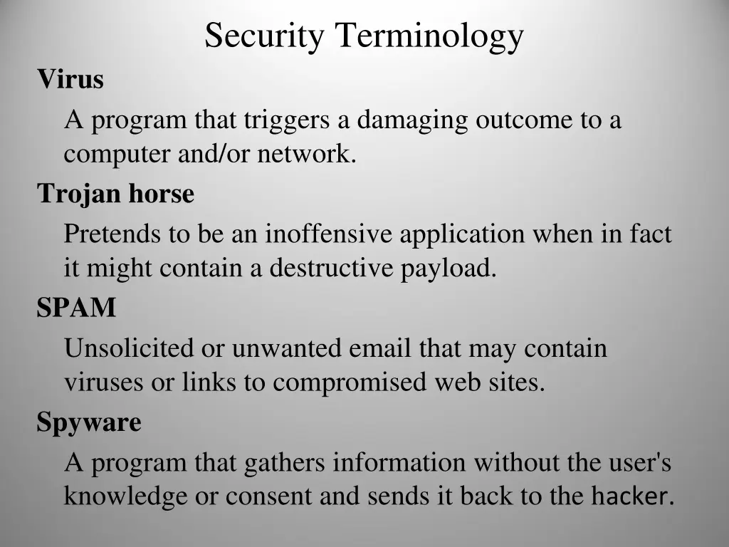 security terminology
