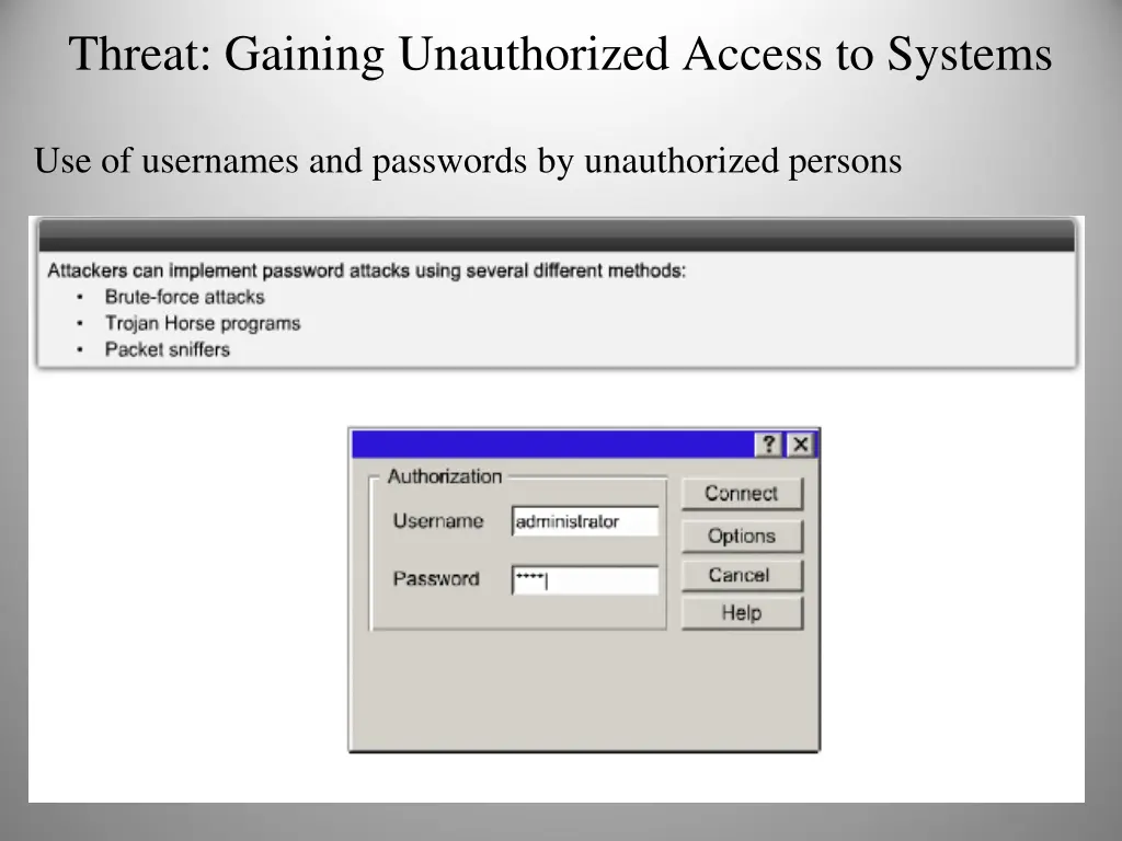 threat gaining unauthorized access to systems
