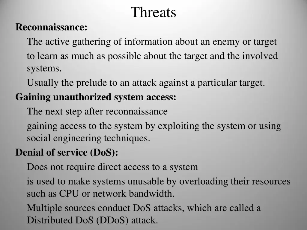 threats