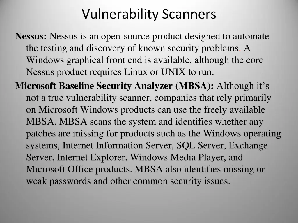 vulnerability scanners