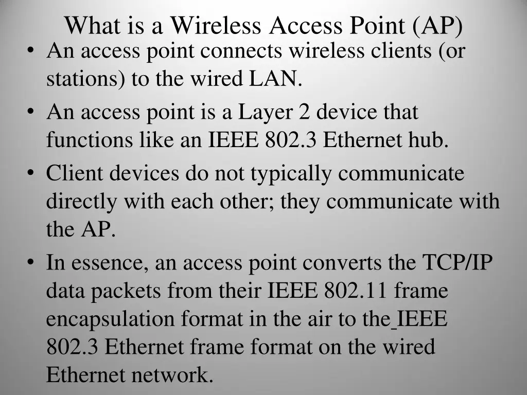 what is a wireless access point ap an access