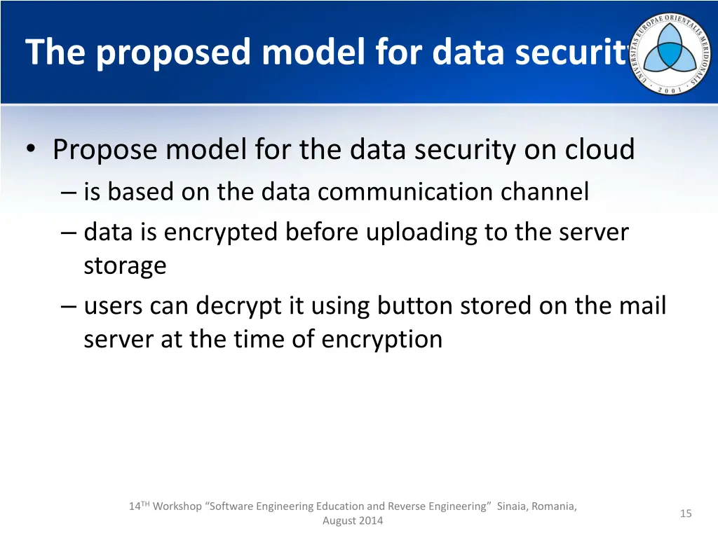 the proposed model for data security