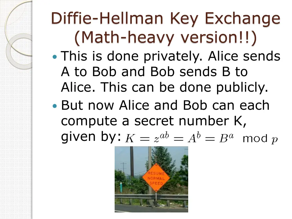 diffie hellman key exchange math heavy version 1