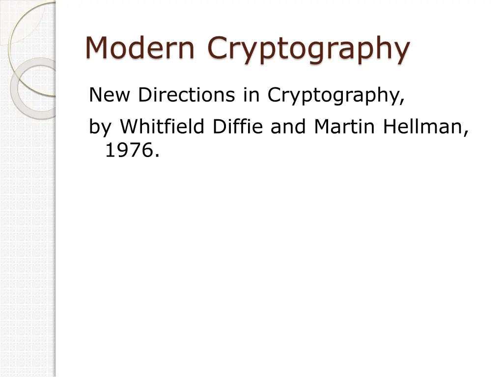 modern cryptography