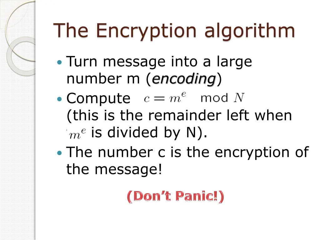 the encryption algorithm