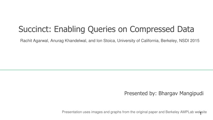 succinct enabling queries on compressed data
