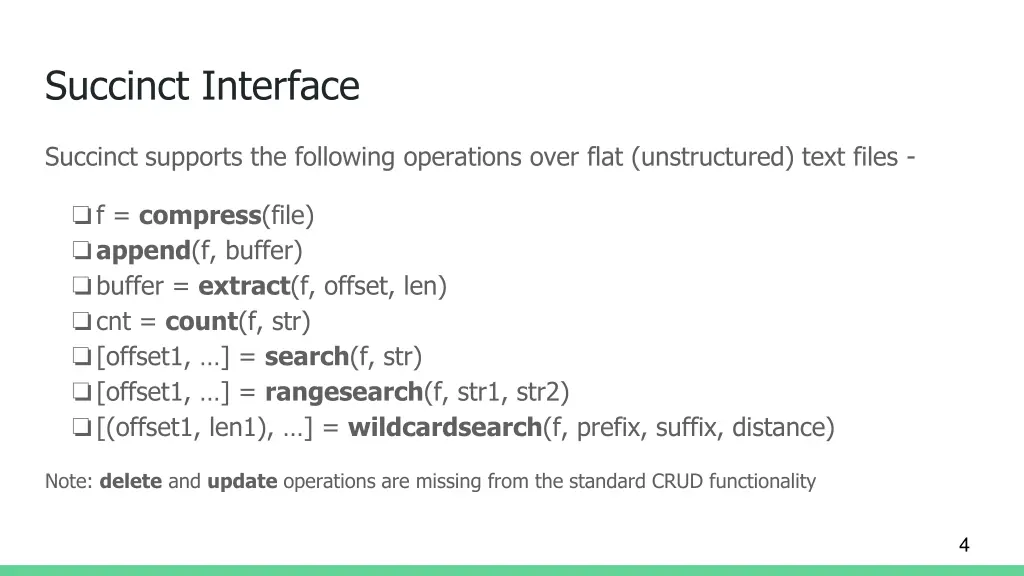 succinct interface