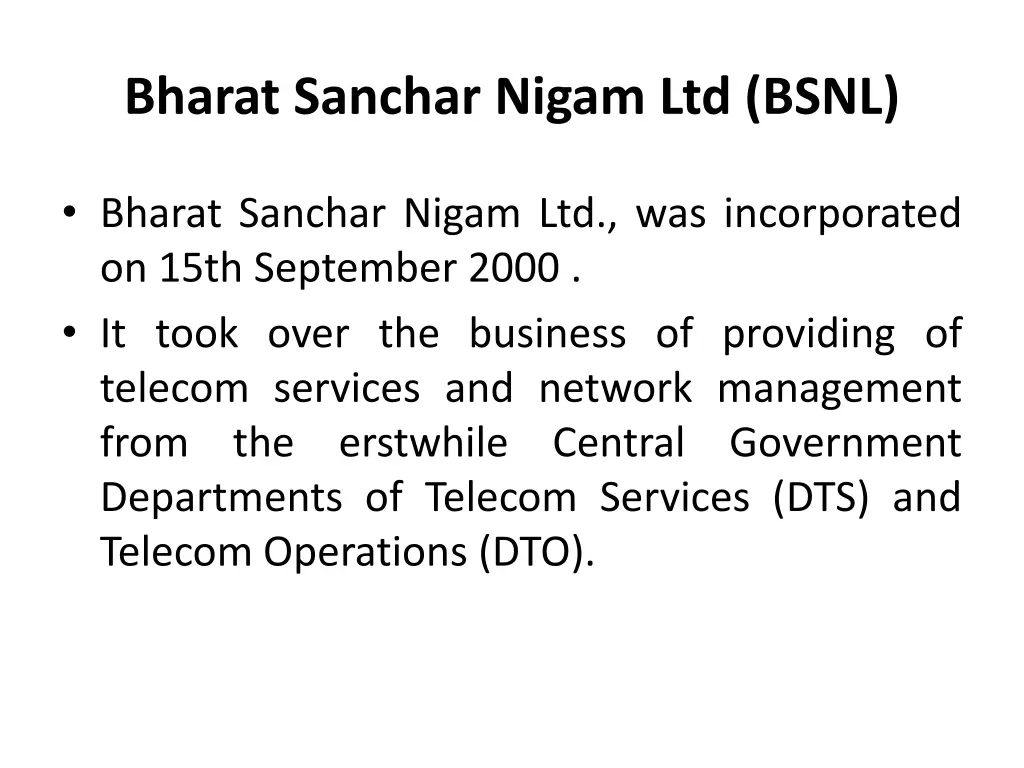 bharat sanchar nigam ltd bsnl