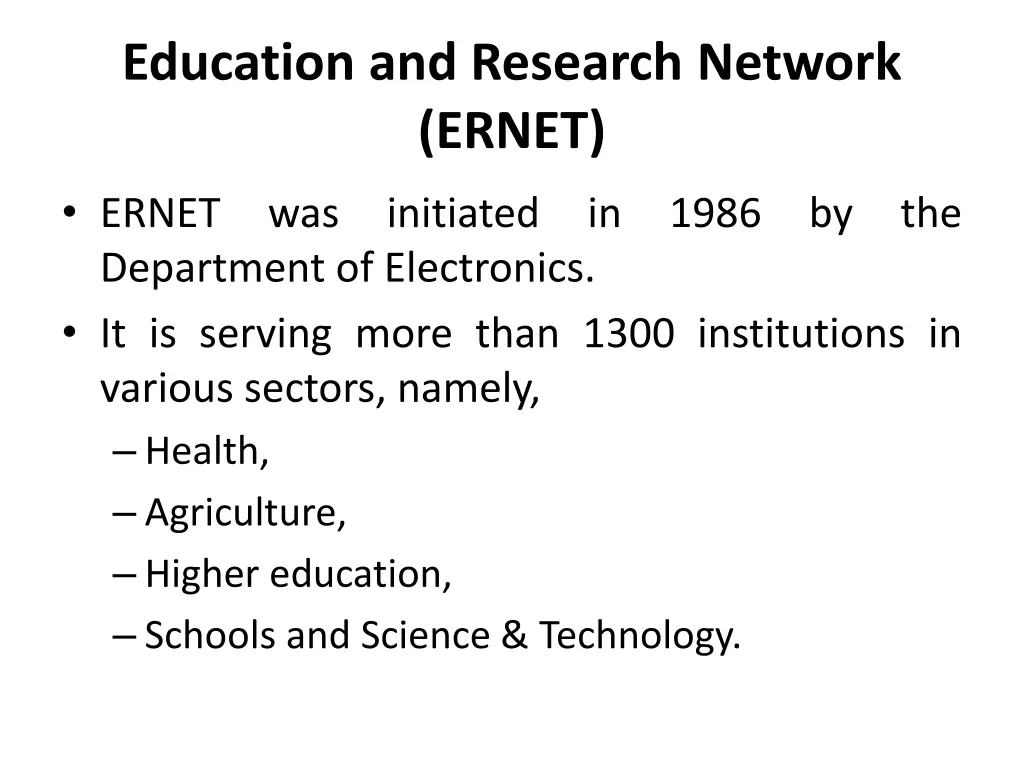 education and research network ernet