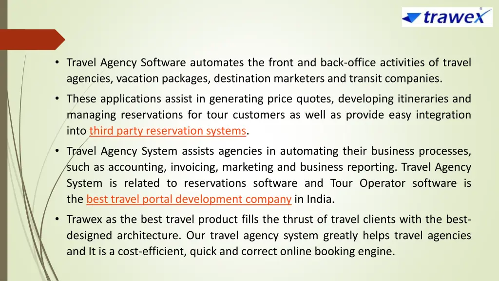 travel agency software automates the front