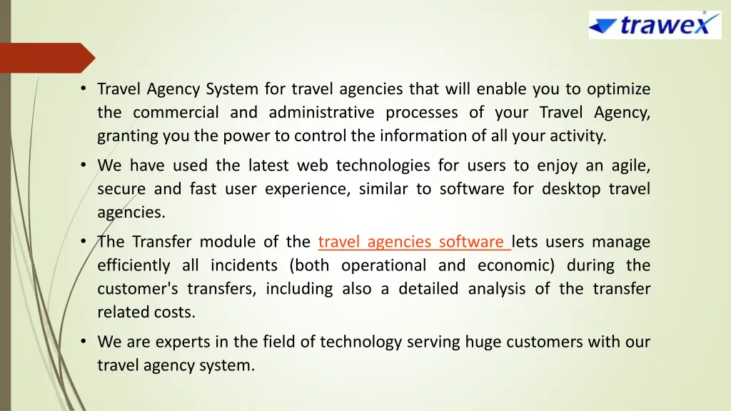 travel agency system for travel agencies that