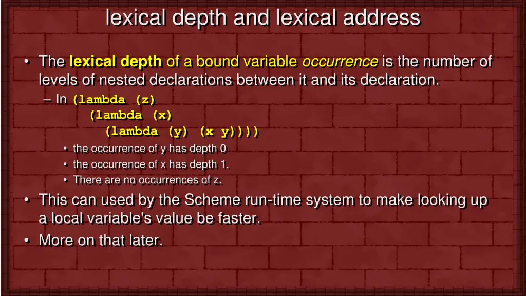 lexical depth and lexical address 1