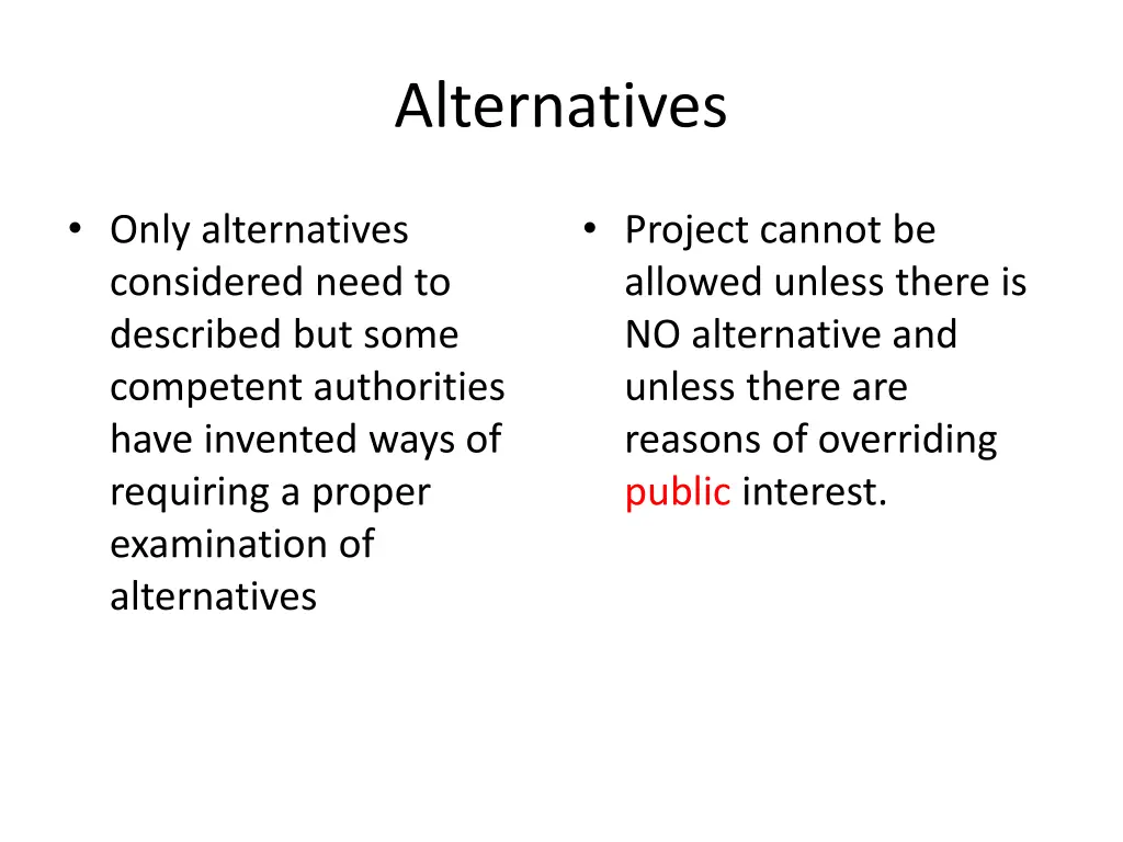alternatives