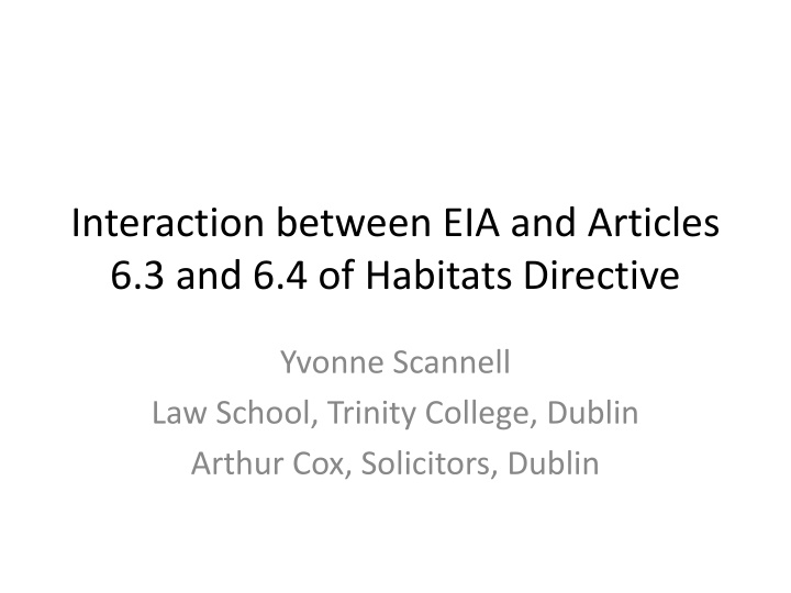 interaction between eia and articles