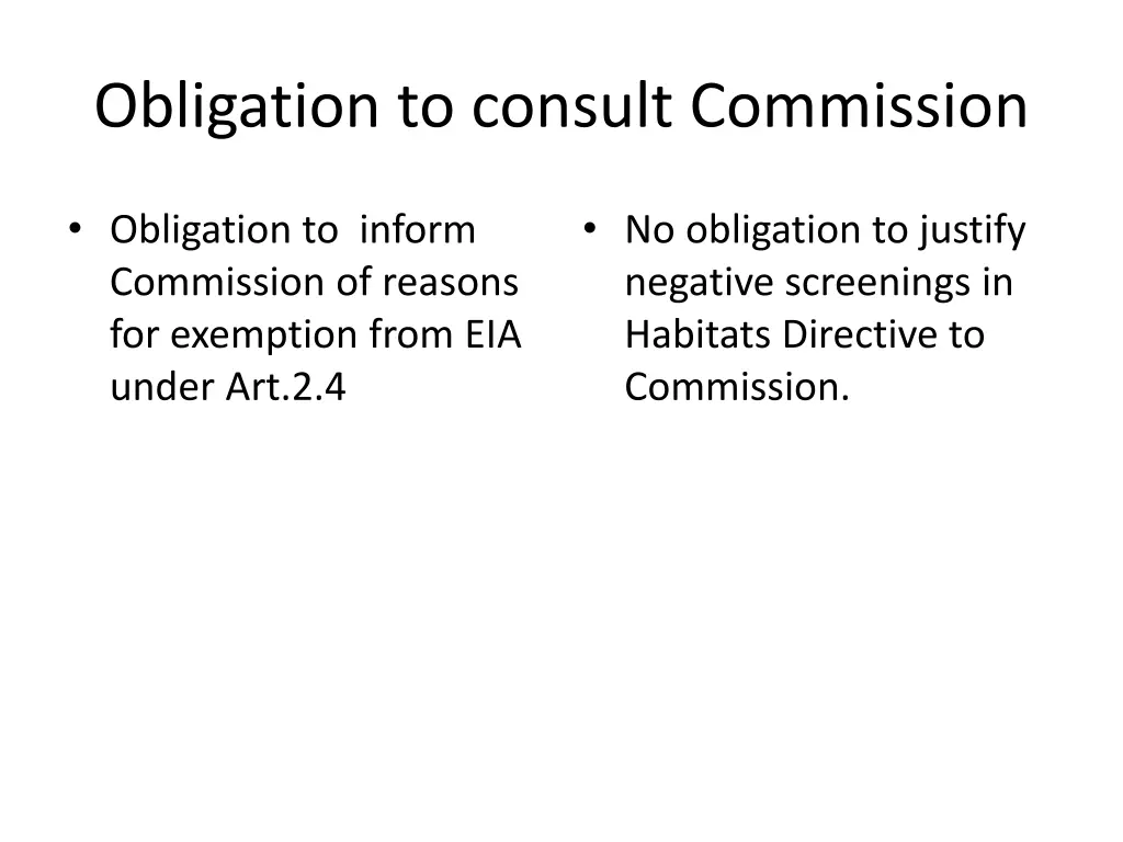 obligation to consult commission