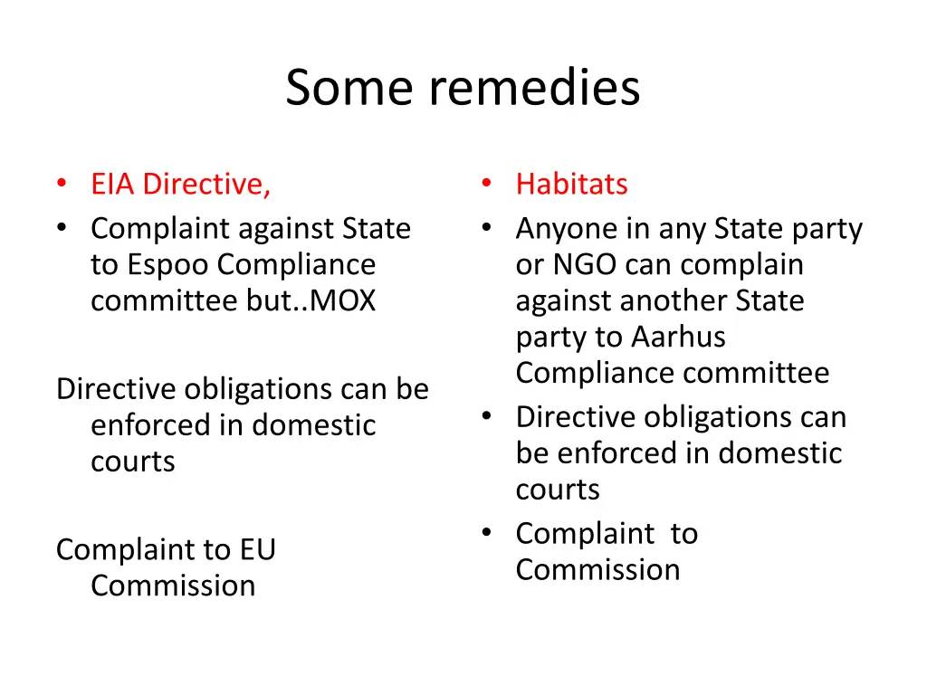 some remedies